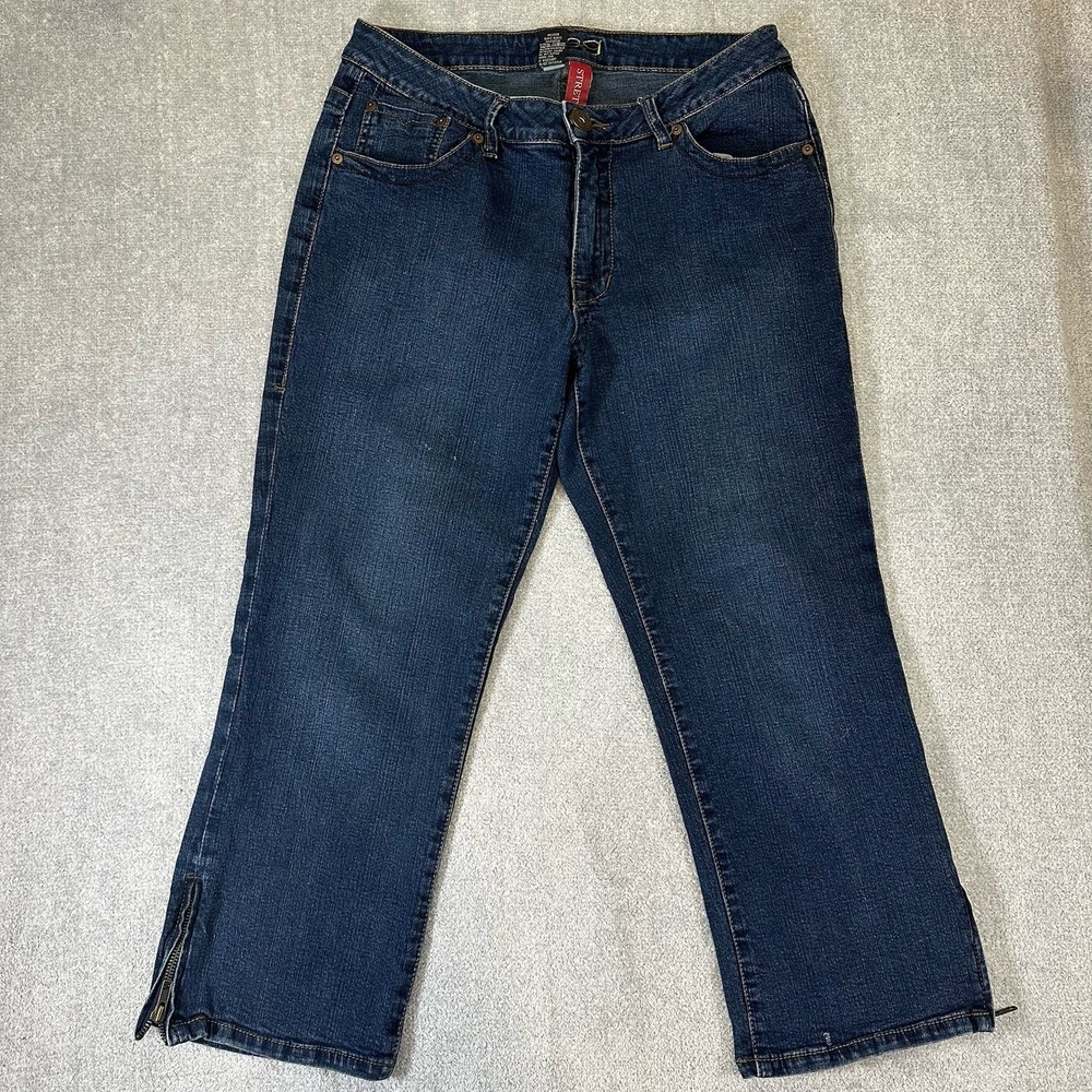 Jag Womens Jeans Stretch Capri Blue Denim Medium Wash Size 14‎